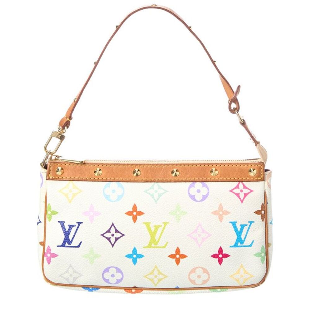 Louis Vuitton White Monogram Canvas Pochette (Authentic Pre-Loved)
